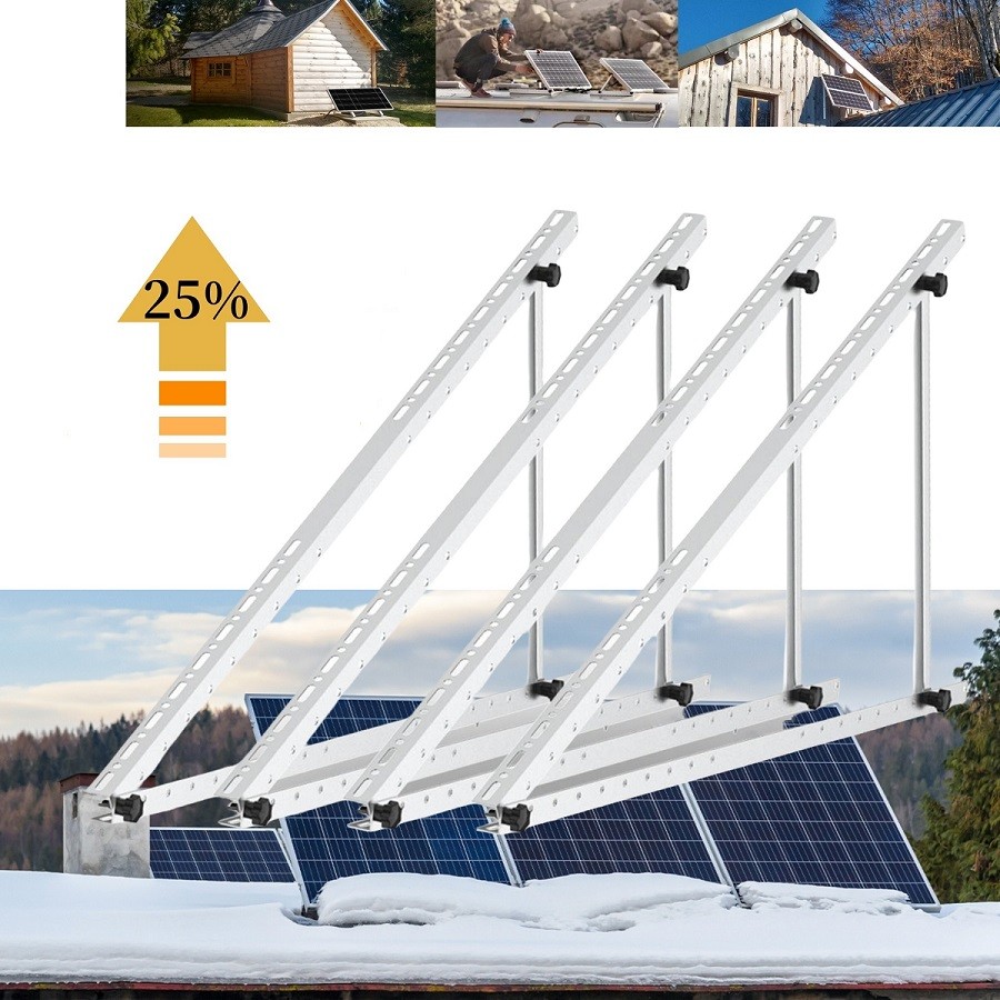 2 Sets 46.5 inch Adjustable Solar Panel Tilt Mount Brackets w/Foldable Tilt Legs