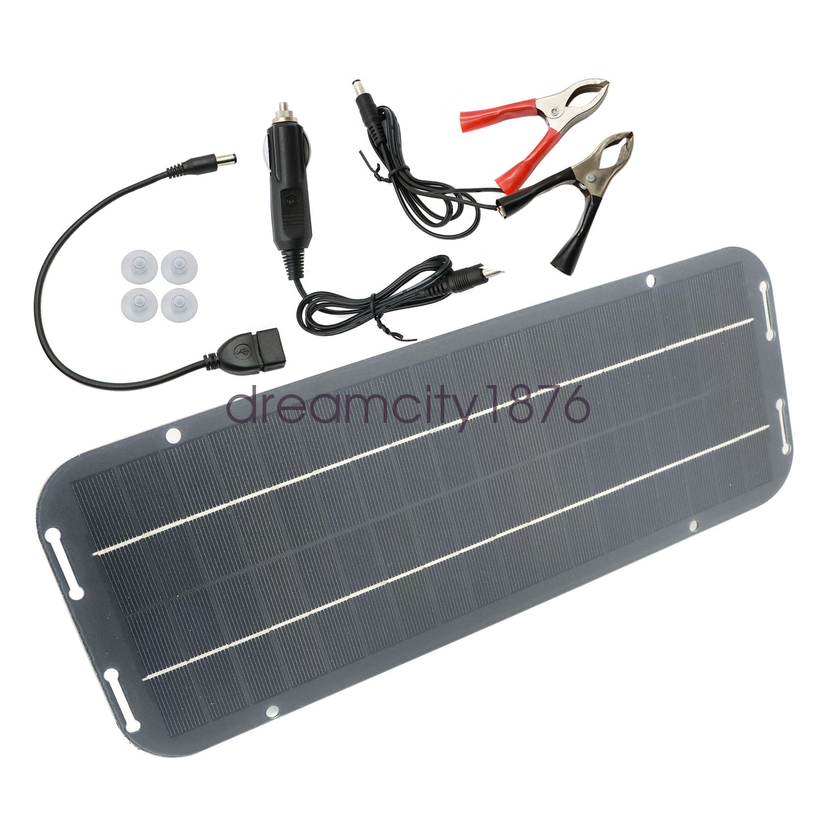 30W Solar Panel 12V Trickle Charger Battery Charger Kit Maintainer Boat RV Car