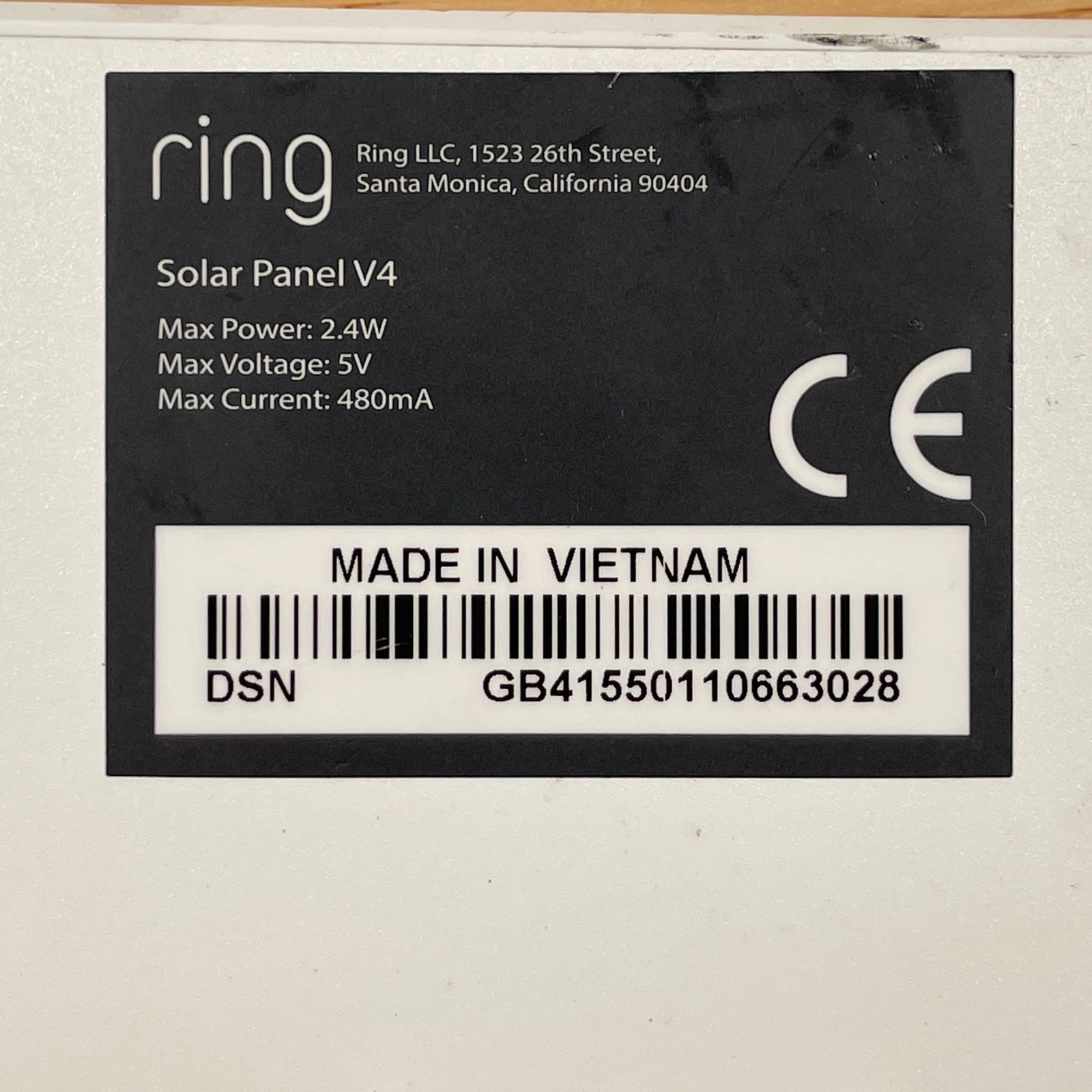 Ring Solar Panel V4 2.4W Rechargeable Power For Spotlight Cam Plus For Parts