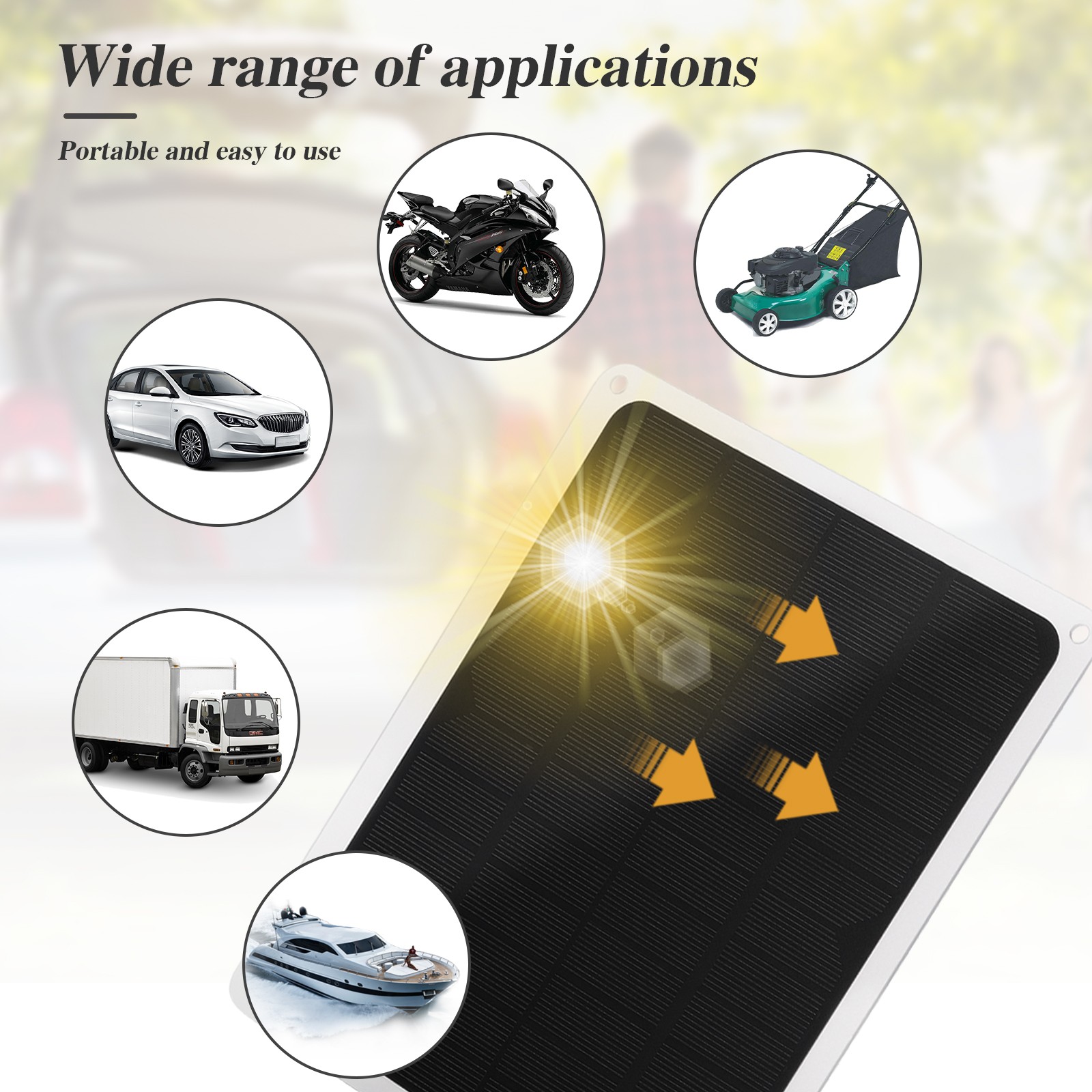 10W Solar Panel Kit 12V Trickle Charge Battery Charger Maintainer Marine RV Car