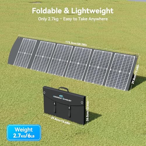 Ecosonique 100W Portable Solar Panel Lightweight Foldable, 23.5% Efficiency,
