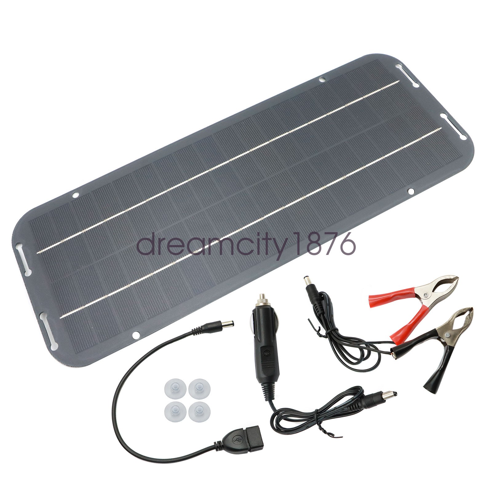 30W Solar Panel 12V Trickle Charger Battery Charger Kit Maintainer Boat RV Car