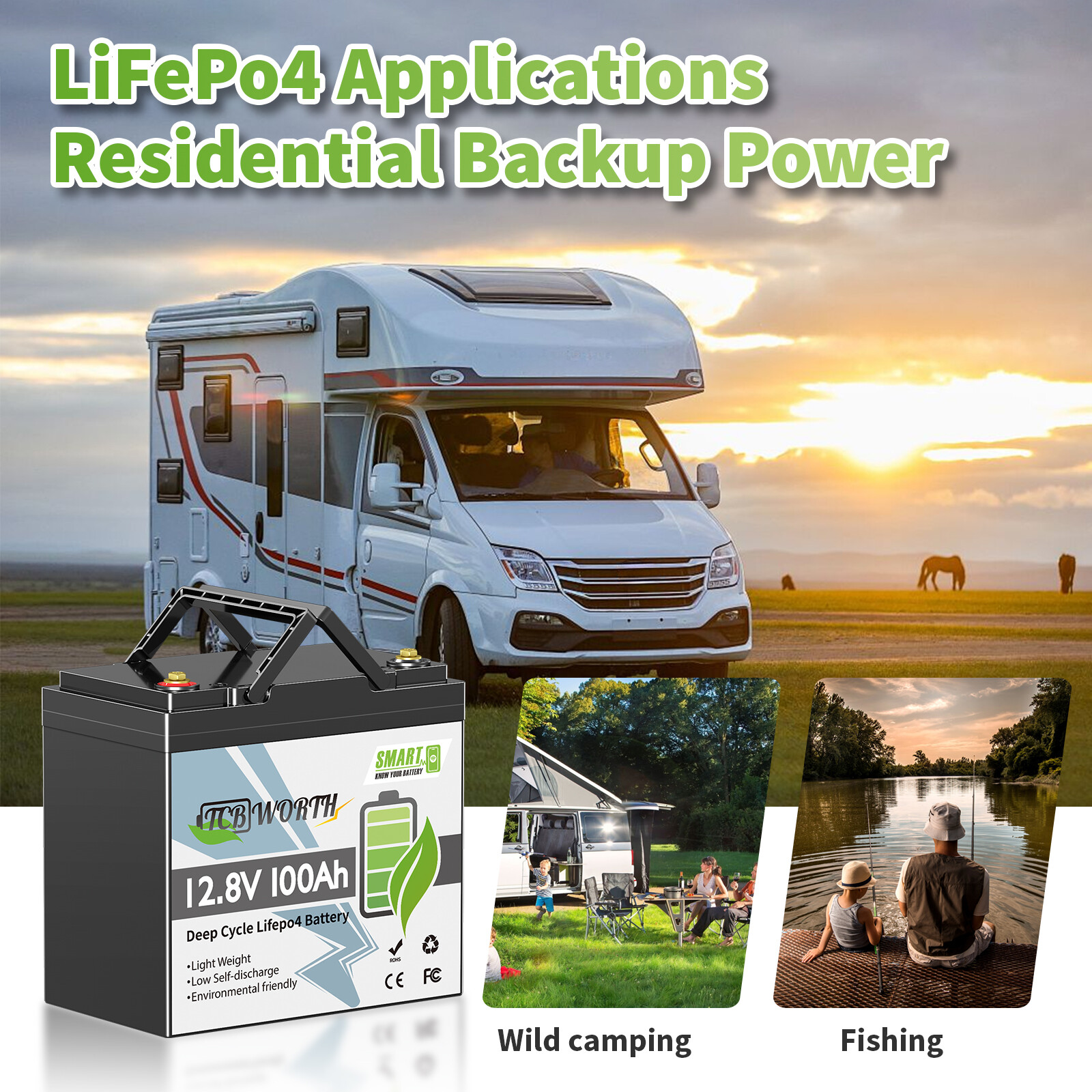36V 100Ah Lithium Battery LiFePO4 Bluetooth BMS 3 Group 12V 100Ah for RV Marine