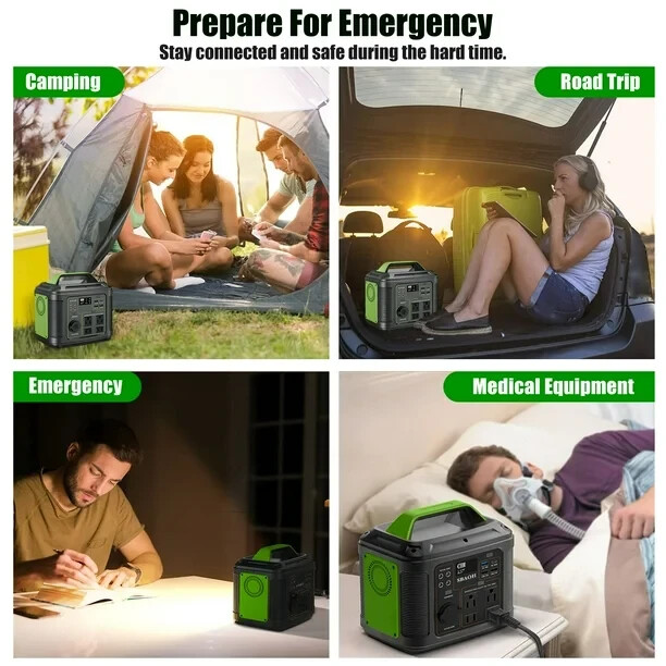 iFanze 300W Portable Power Station 296Wh Solar Generator AC/DC Ports, Black
