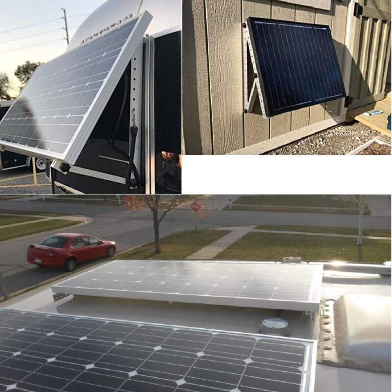 Solar Panel RV Tilt Mount Brackets Roof Flat Surface Adjustable Frame (45/47in）