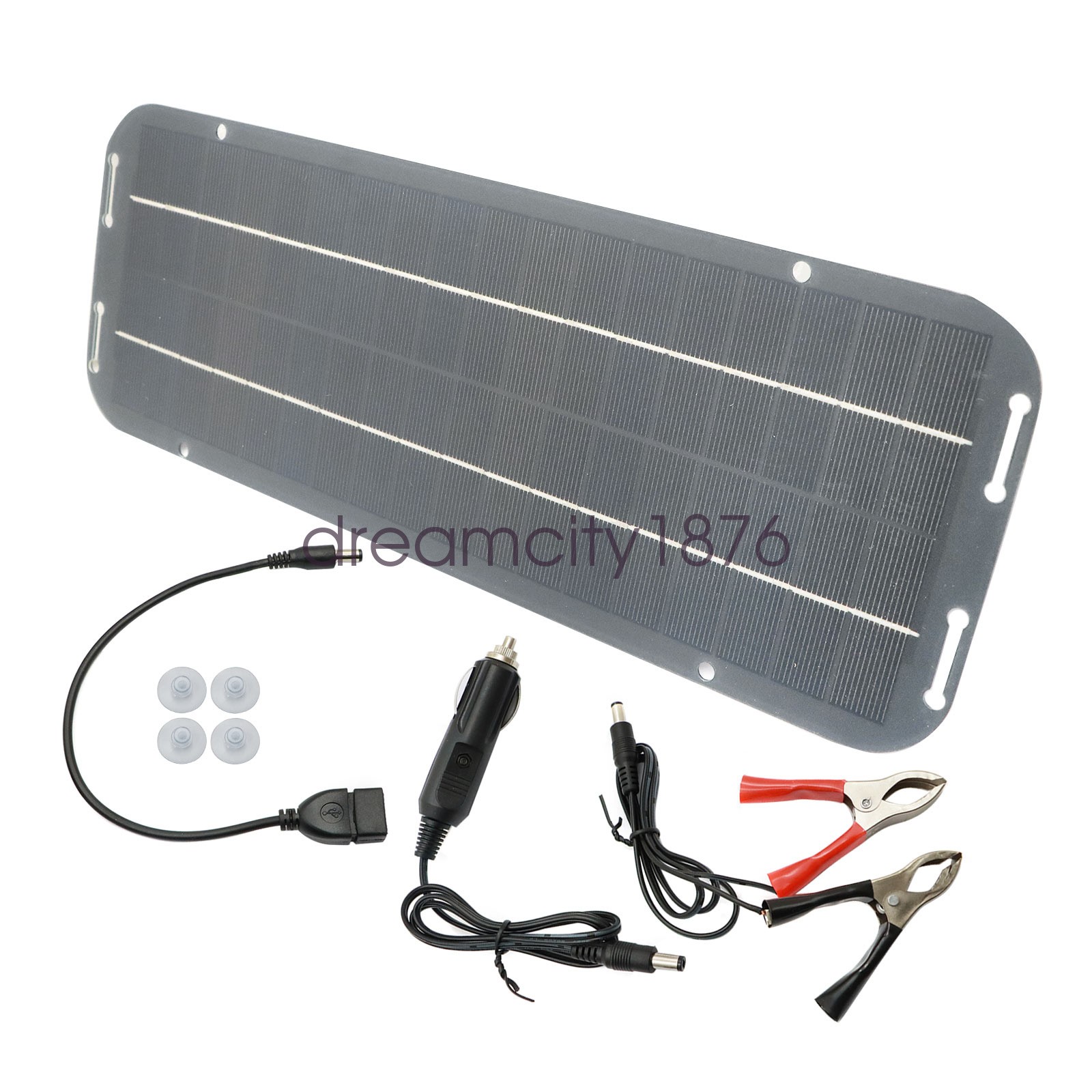30W Solar Panel 12V Trickle Charger Battery Charger Kit Maintainer Boat RV Car
