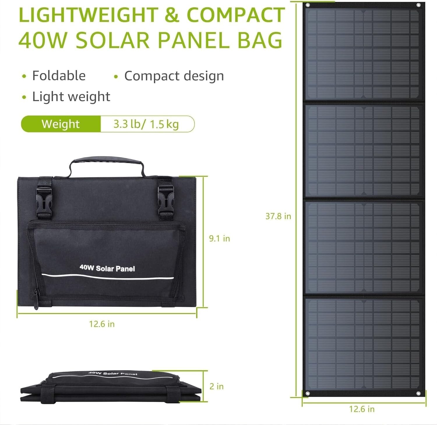 Open Box ENGINSTAR 40W Foldable Solar Panel Charger for Portable Power Station