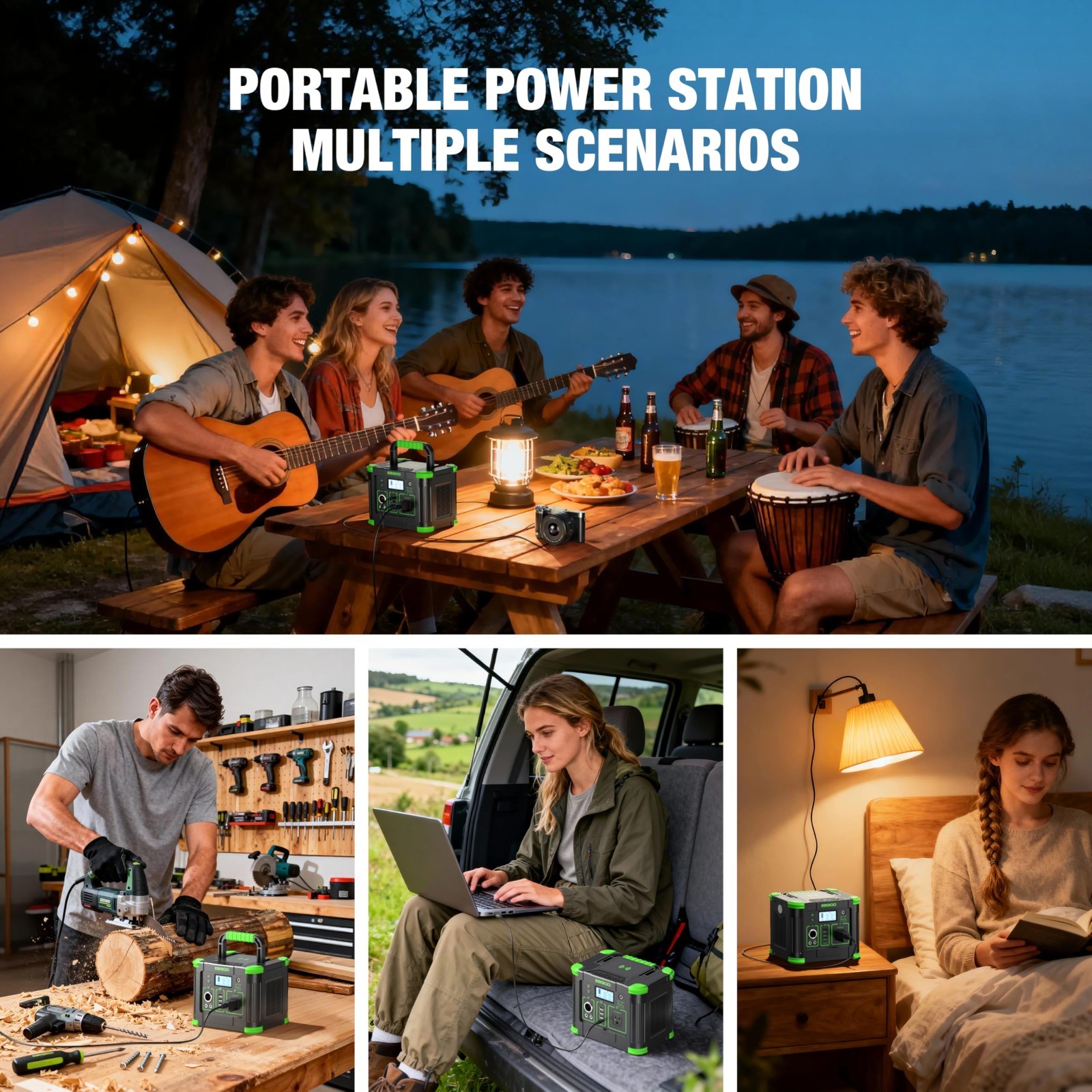 Portable Power Station 330W Solar Generator 288.6Wh, 60W USB-C, AC Outlet, Backu