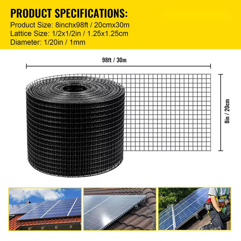 Solar Panel Bird Wire 8 In. X 98 Ft. Solar Panel Critter Guard Removable Garden