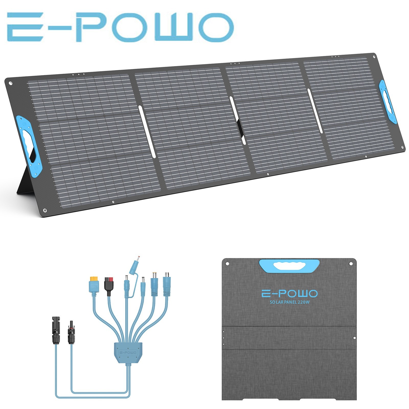 E-POWO Solar Panel 220W Type C for Jackery Portable Power Station Explorer 2000W