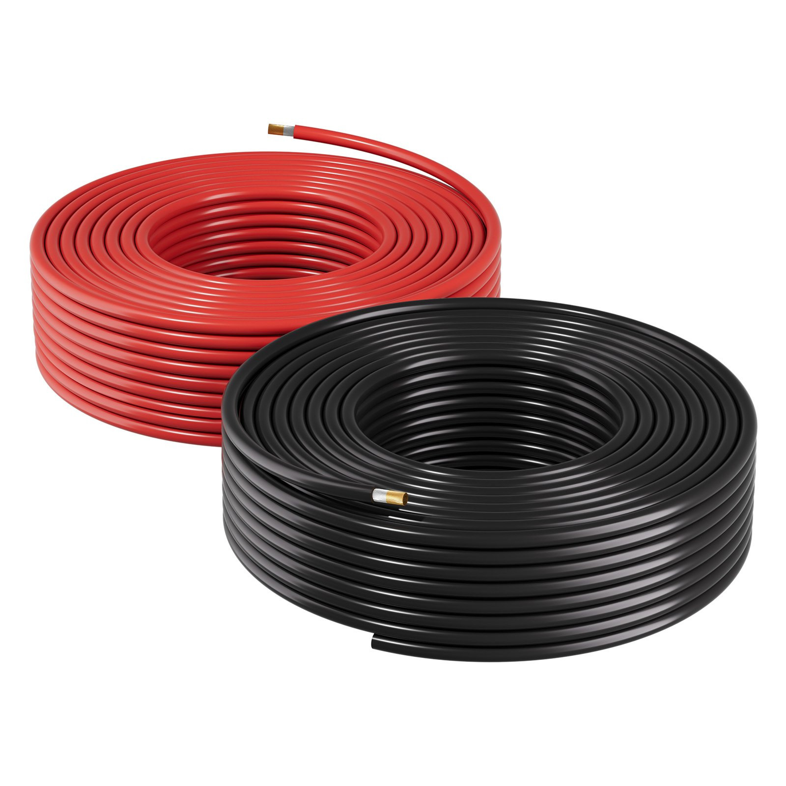 10AWG Solar Panel Wire Kit 50FT Red + 50FT Black PV Cable IP67 Tinned Copper