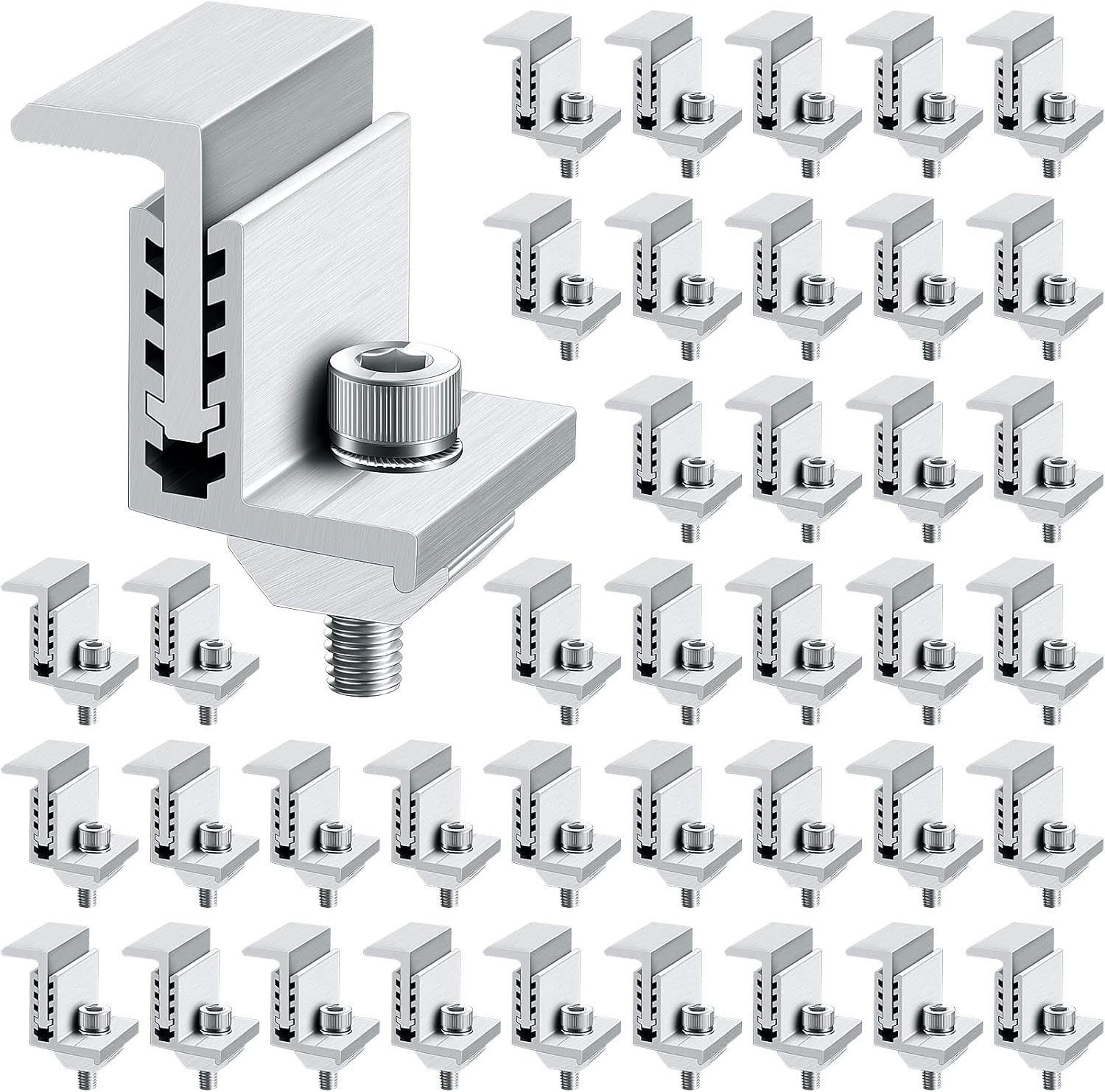 Adjustable Solar Panel End Clamps – Pack of 40