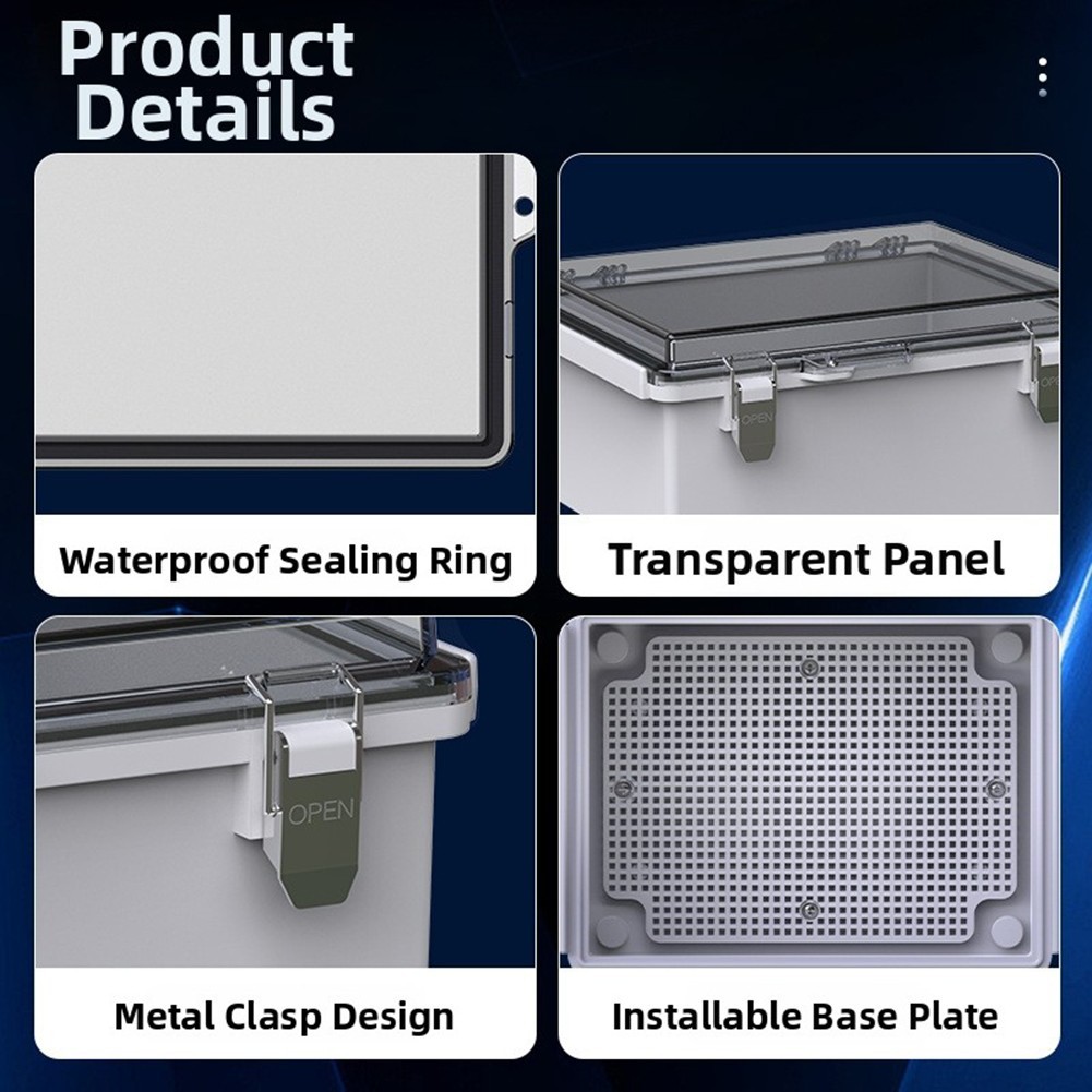 IP67 Rated Waterproof Junction Box ABS Plastic for Outdoor Installations