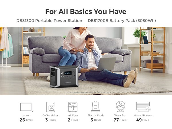 Dabbsson 3030Wh Portable Power Station Solar Generator +Extra Battery Camping RV