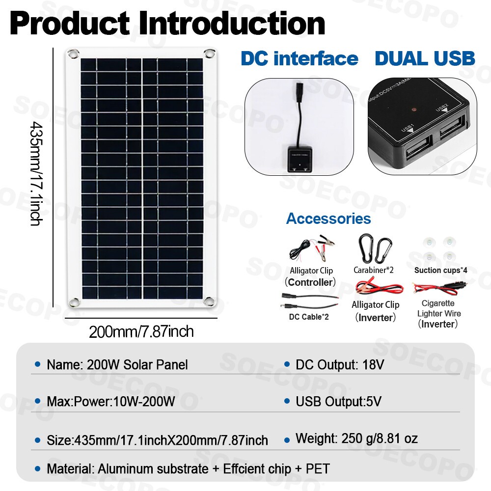 6000W Solar System DC12V to 110V/220V Inverter System100A Controller 500W PaneP8