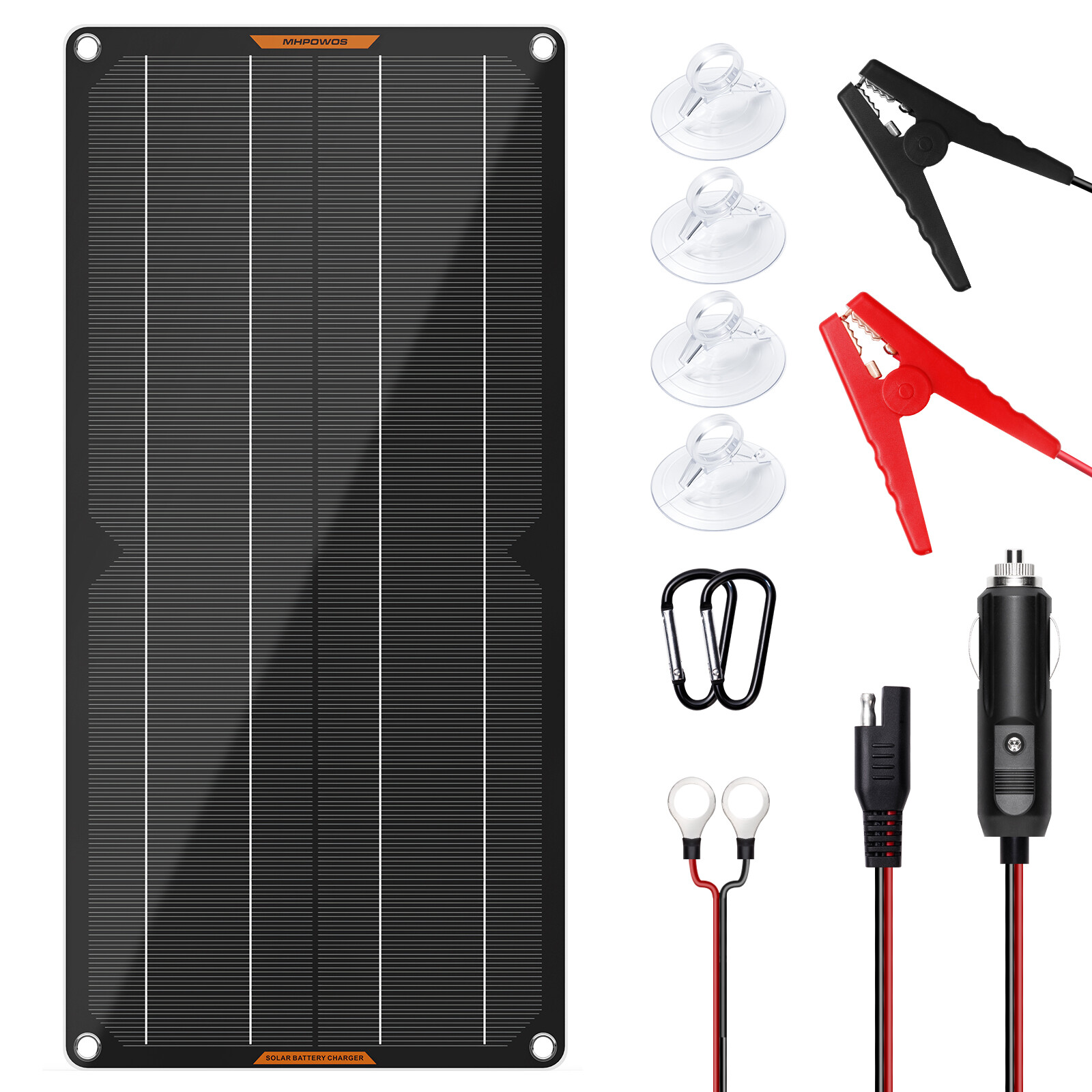 MHPOWOS Solar Panels 12V 50W Battery Trickle Charger for Car RV Cam 10W 20W 30W