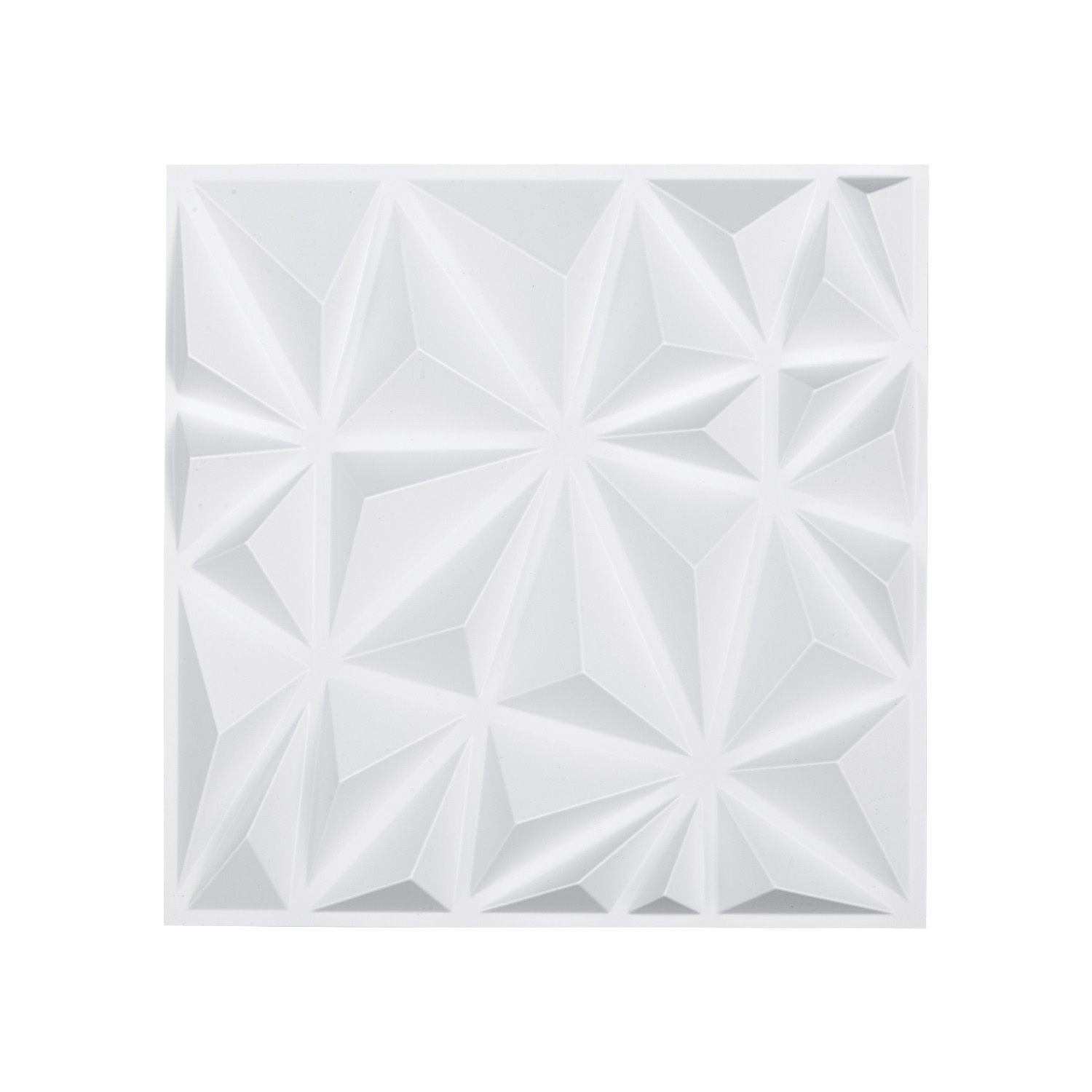 33 Pack 3D Diamond Wall Panels, 11.81 x 11.81 in PVC, 32 Sq Ft, Matte White for