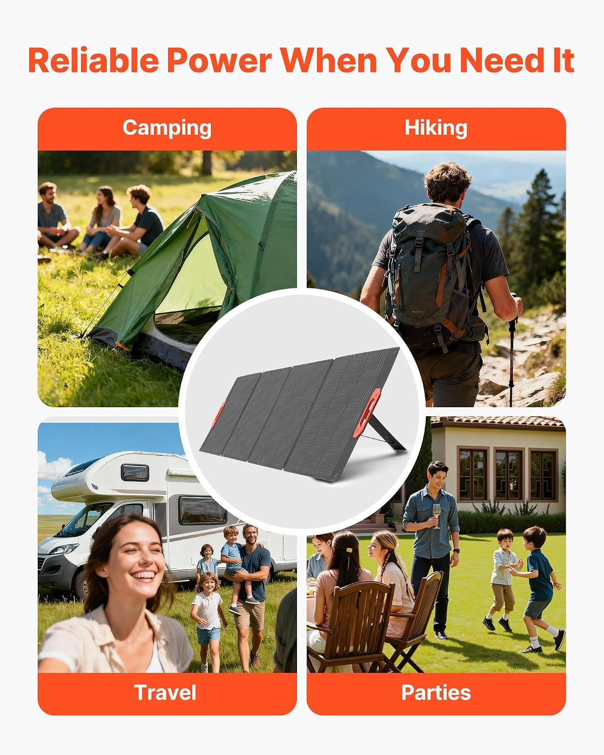 300W Foldable Monocrystalline Solar Panel, 23% High-Efficiency Portable Mono Sol
