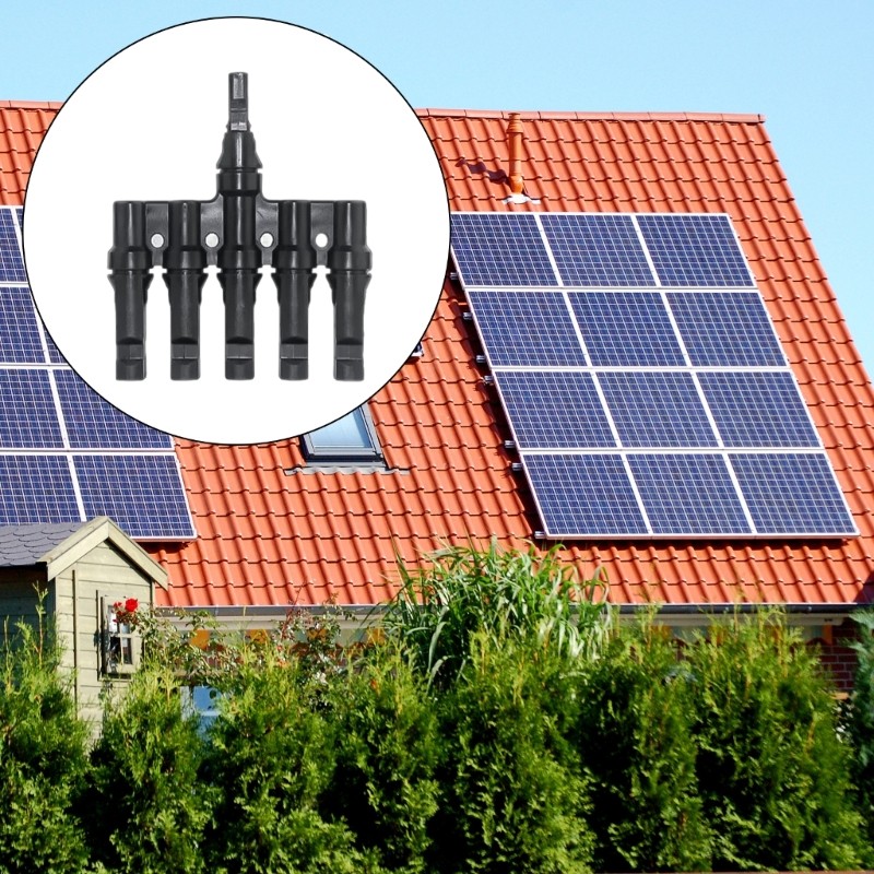 Solar Panel T Connectors for Panel Branching IP67 Weatherproof Flame Retardant