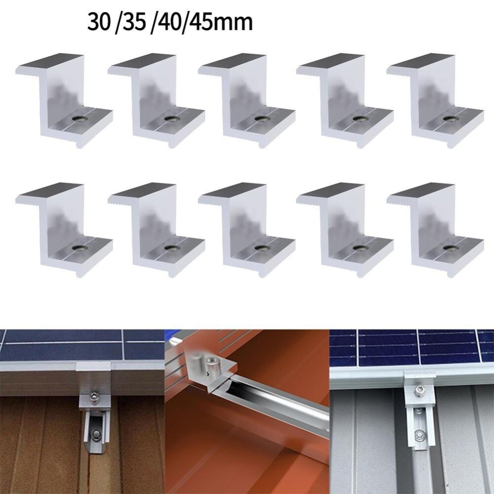 10Pcs Solar Panels Mid Clamps for Unistrut Aluminium Panel Brackets 30Mm/35Mm US