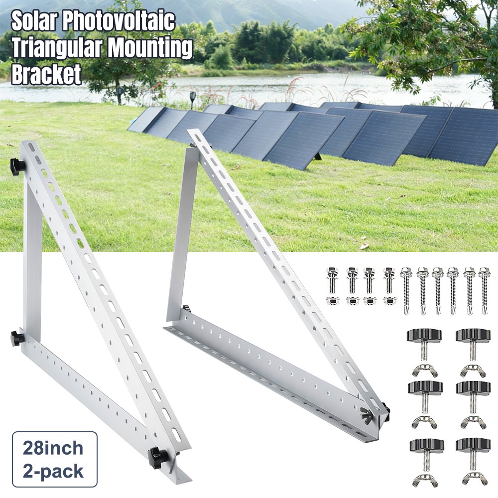 Adjustable Solar Panel Mount Brackets, with Foldable Tilt Legs for RV, Roof,Boat