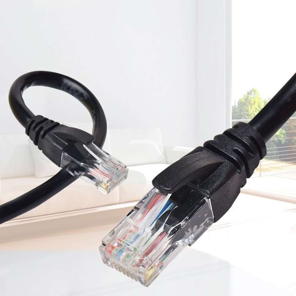 10m CAT 6 Network Cable for High Speed Ethernet Connection White Black