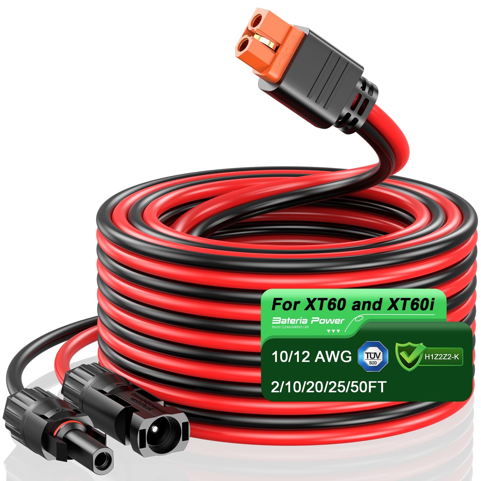 Solar To Xt60i Charge Extension Cable 25ft 10awg Solar Connector To Xt60 Adapter