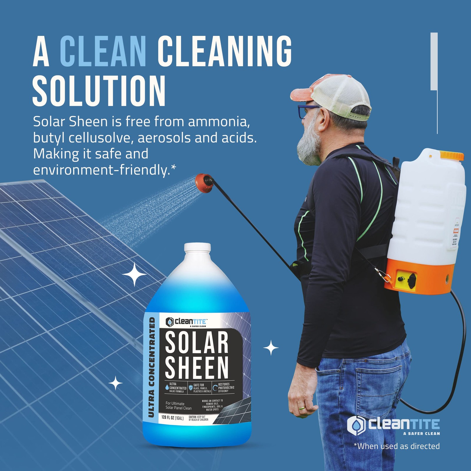 Solar Panel Cleaner 1 Gallon (Makes 512 G) – Super Concentrated Cleaning Solu…
