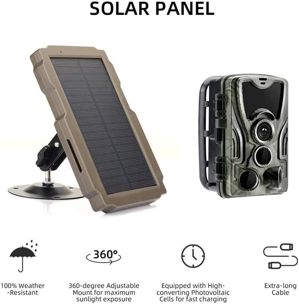 Trail Camera Solar Panel, Rechargeable Solar Charger for Camera, 6V-12V Outdo…