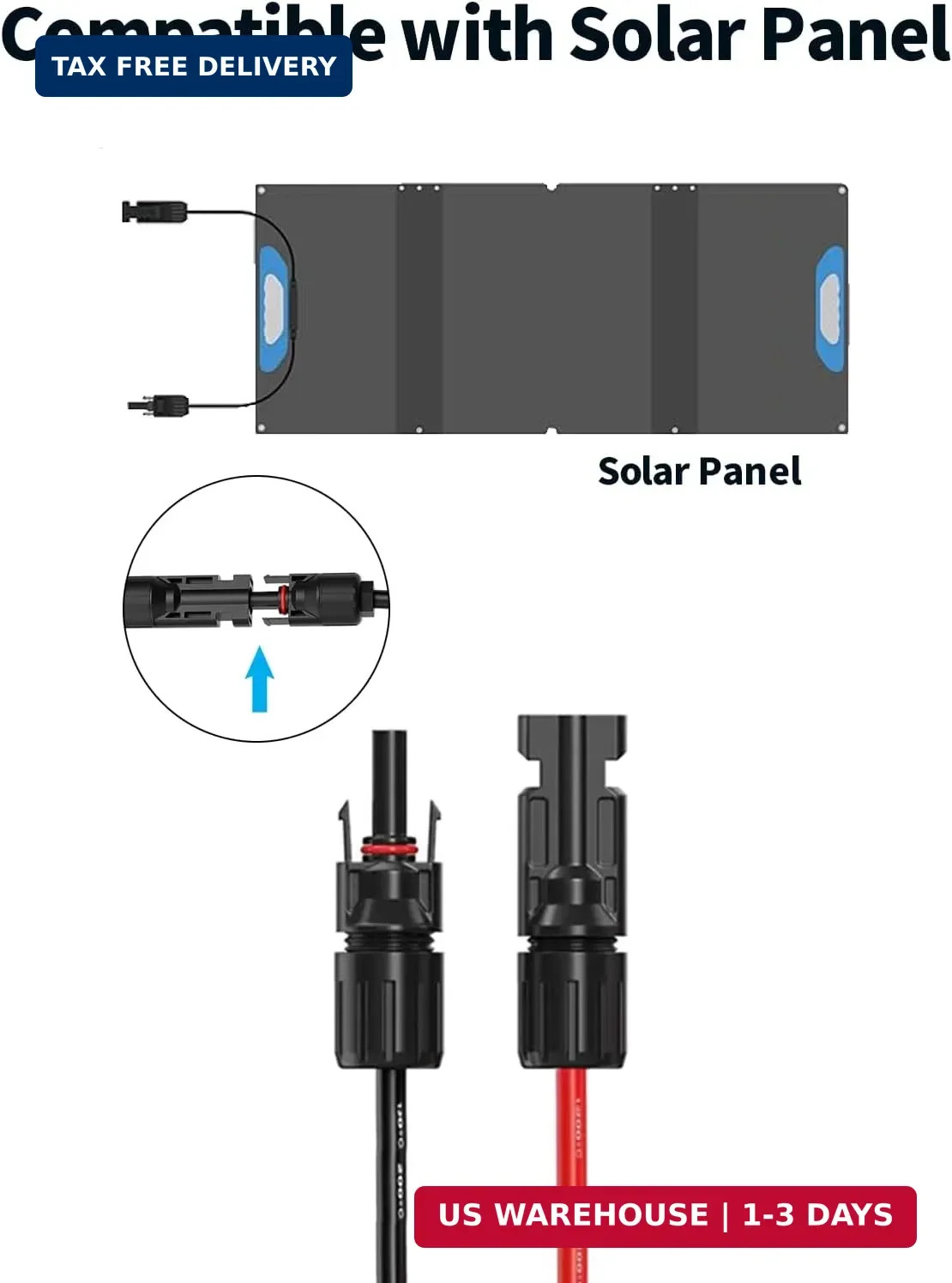 Tonton 7-in-1 Solar Panel Connector Kit, Universal M-C-4 Cable to DC 8mm XT60 An