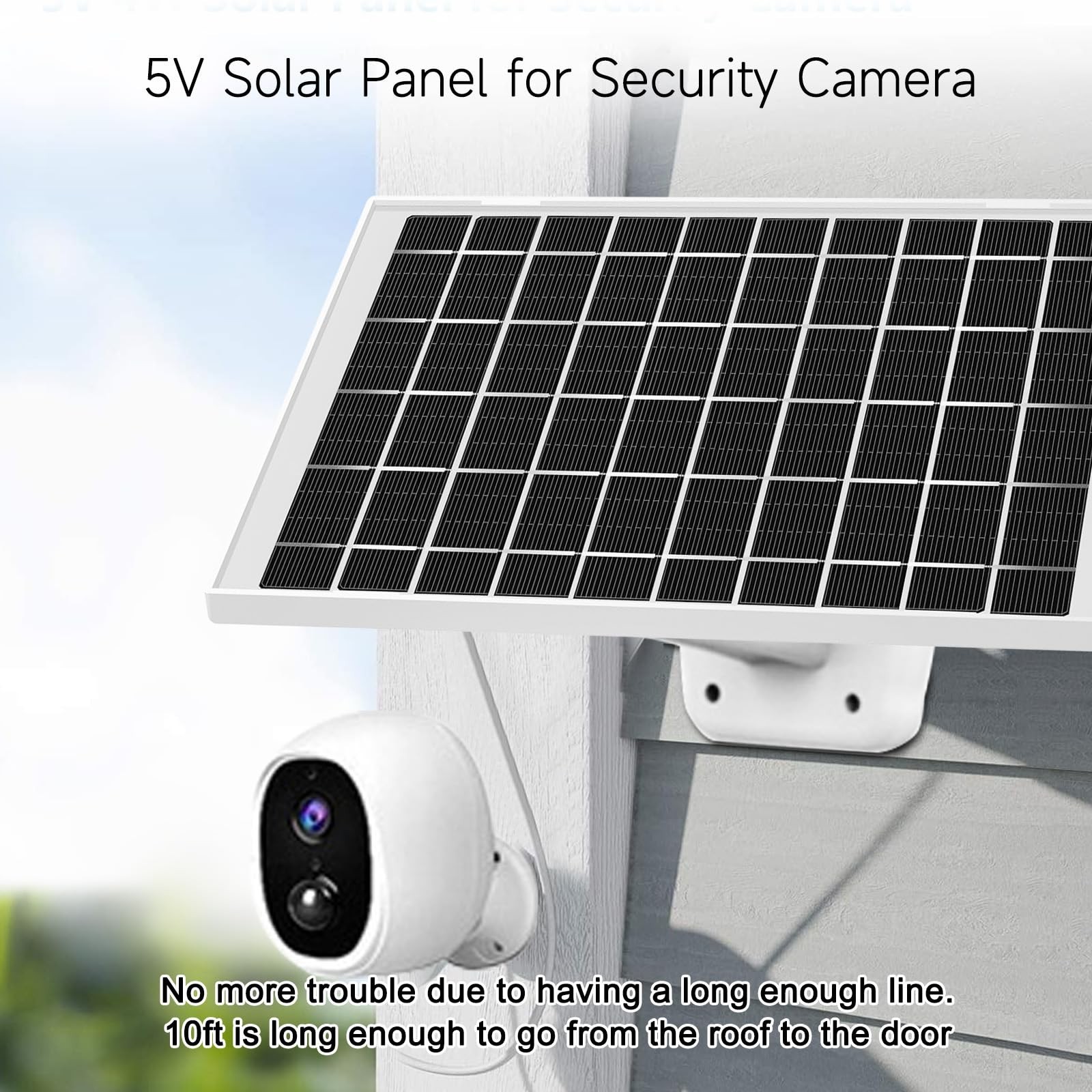 2 Pack 5V 7W Solar Panel Charger for Arlo & Tapo Security Cameras, Outdoor Use