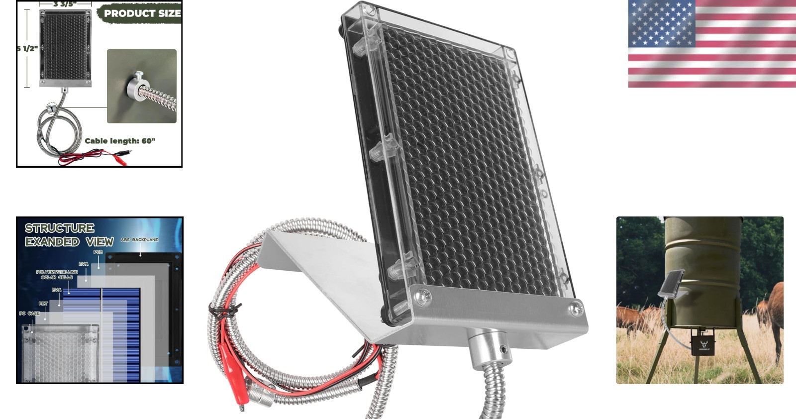 Adaptable Outdoor 6-Volt Solar Charger for Harsh Conditions – Includes Hardware