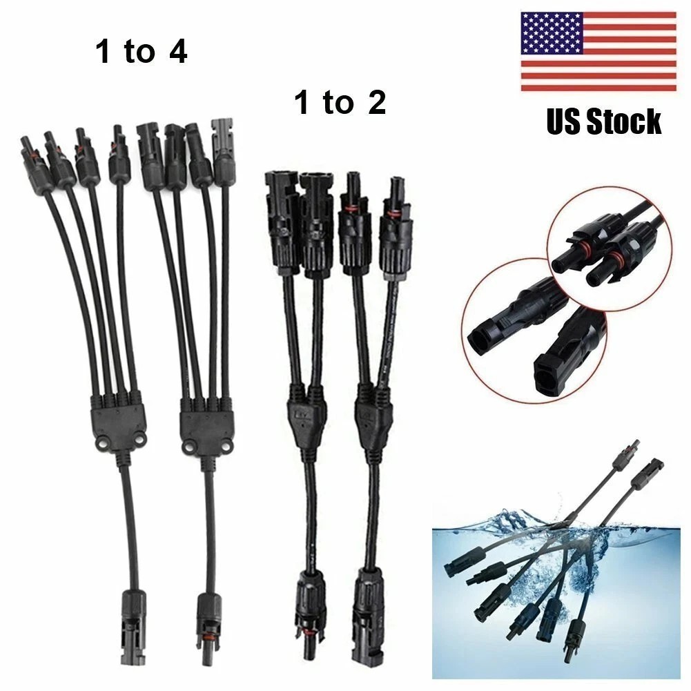 Solar Panel Y Branch Cable Connection Waterproof Adapter Connector Extension NEW