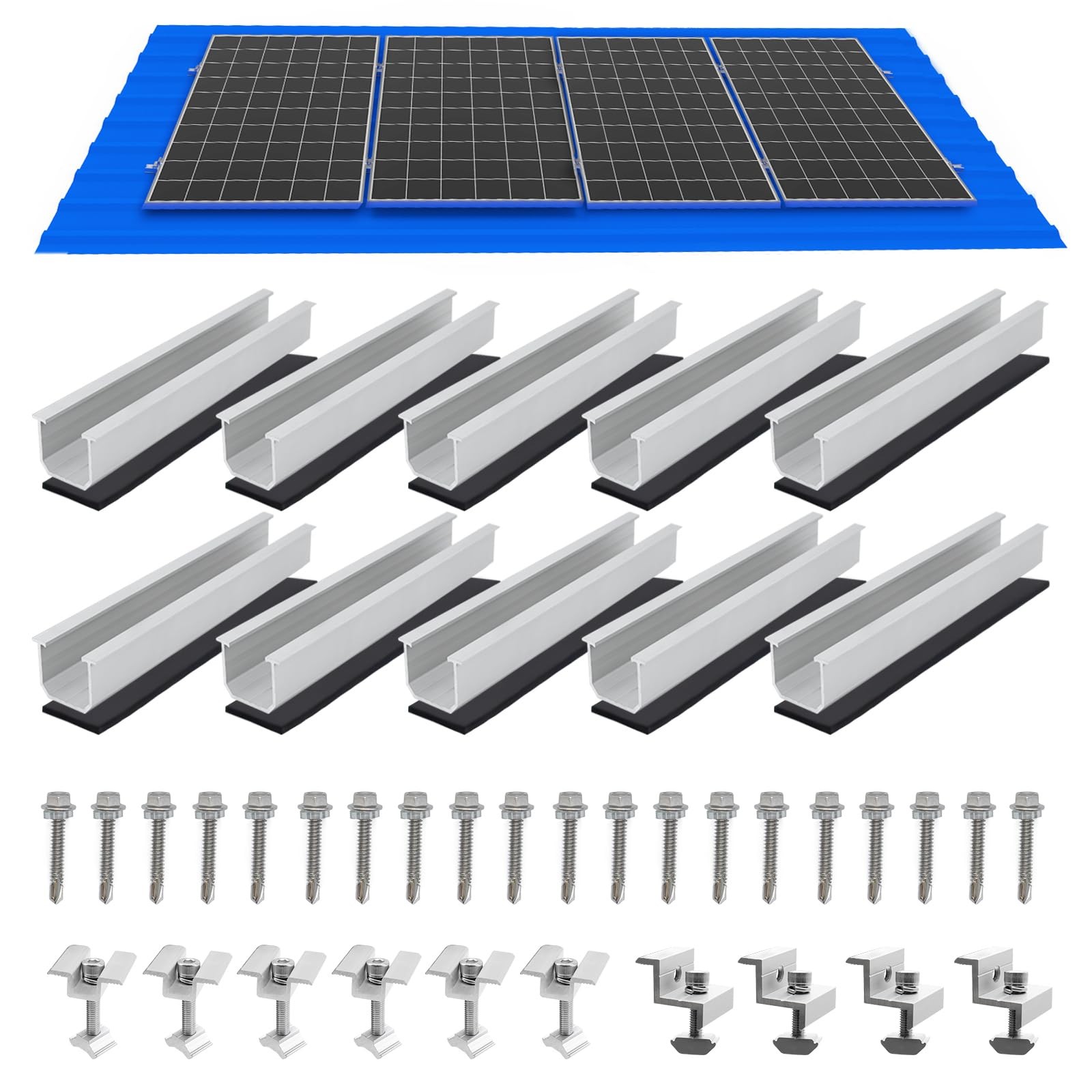 Solar Panel Mounting Brackets Roof Mount Kit 4pcs Thickness 1.18”-1.38”