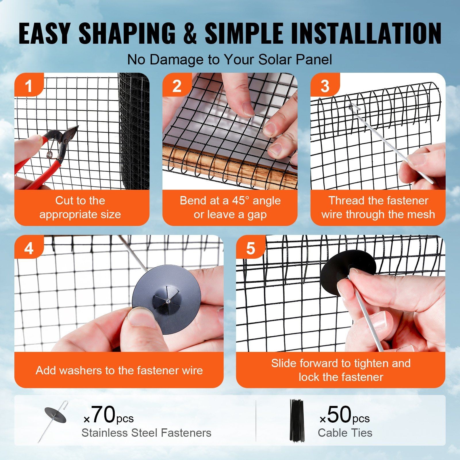 8x100ft 1/2in PVC-Coated Wire Mesh Roll & 70pc Stainless Steel Fasteners