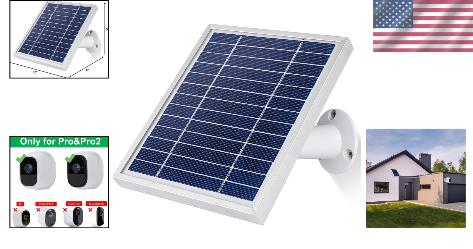 Sleek 11.8Ft Solar Panel Kit for Arlo Pro with Free Adjustable Mounting Options