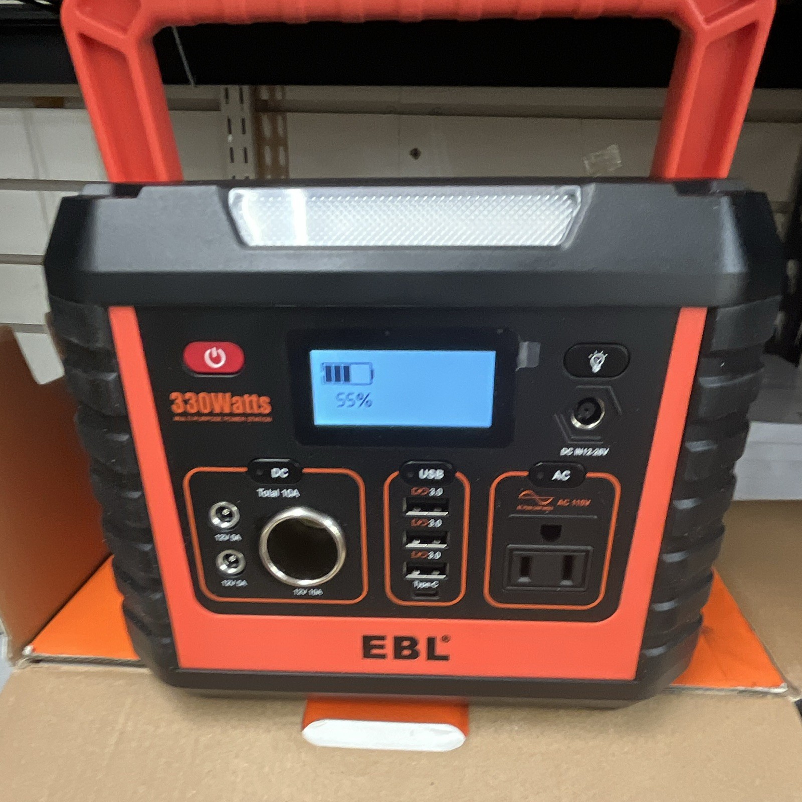 EBL MP300 Black Portable Power Station Pure 330W 288W Open Box – Ships FREE