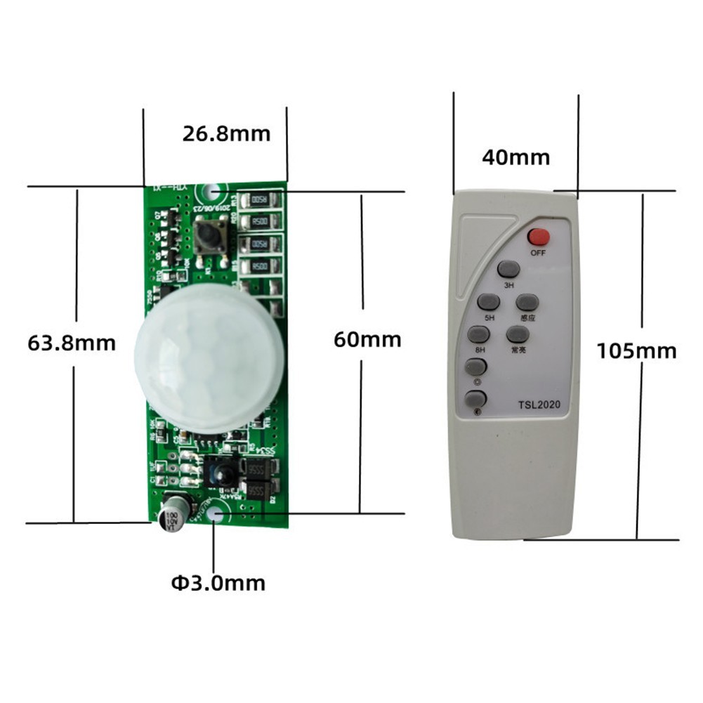 Solar Light Circuit Board with Human Body Induction and Remote 3 2V 3 7V