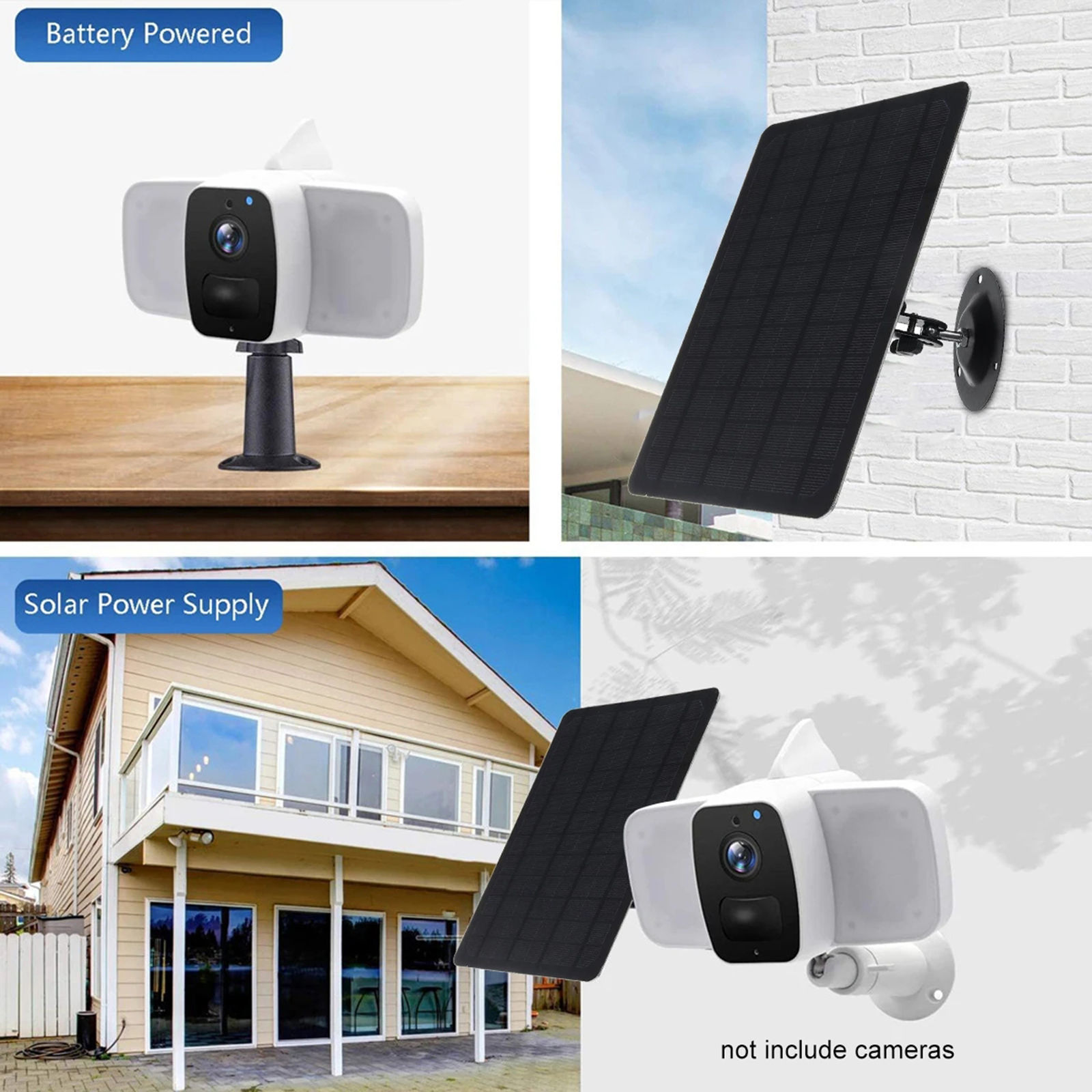 10W Solar Panel 2000mAh Waterproof Wall Mounted for USB N5J2