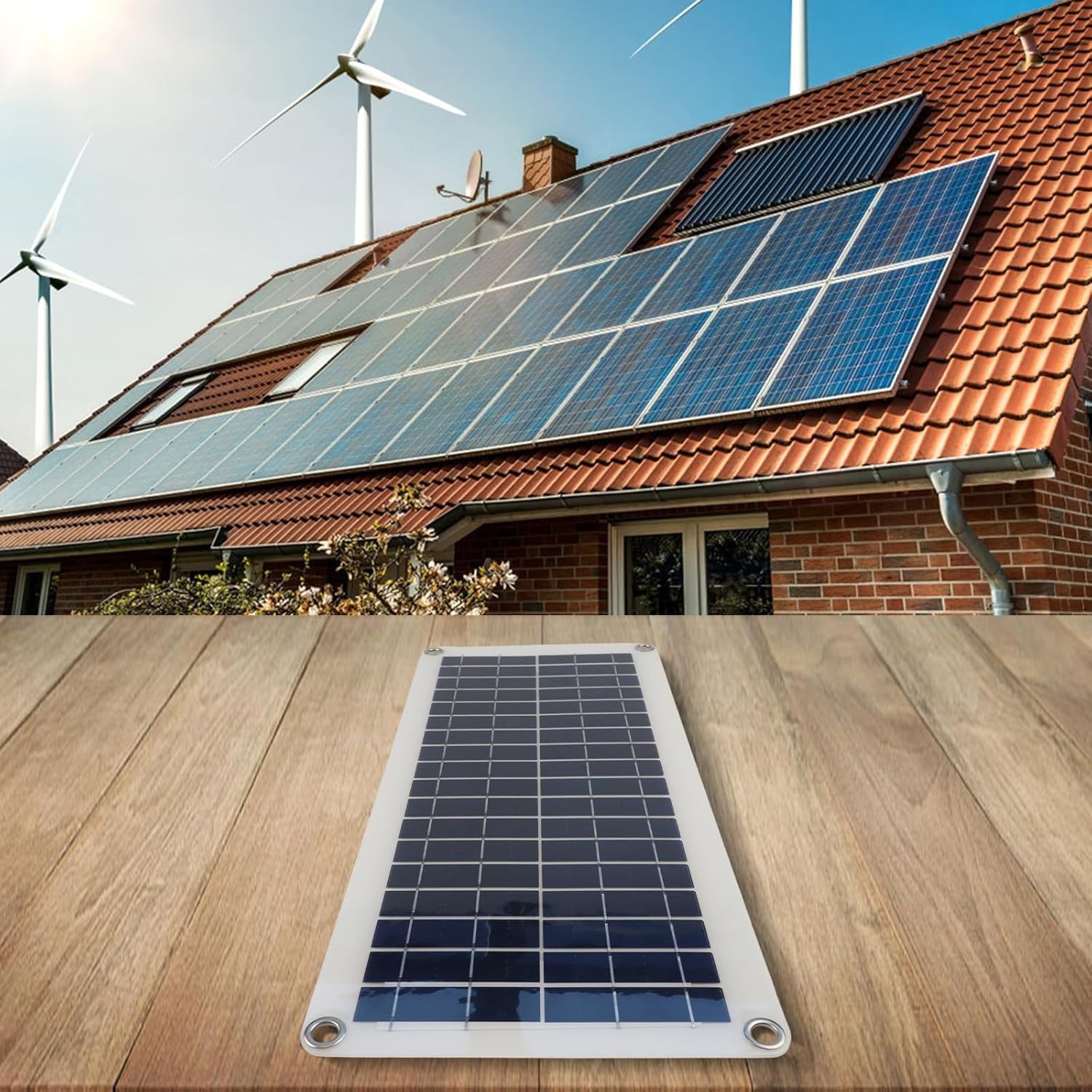 Flexible 12V Solar Panel Kit – 10W Trickle Charger for Eco-Friendly Adventures