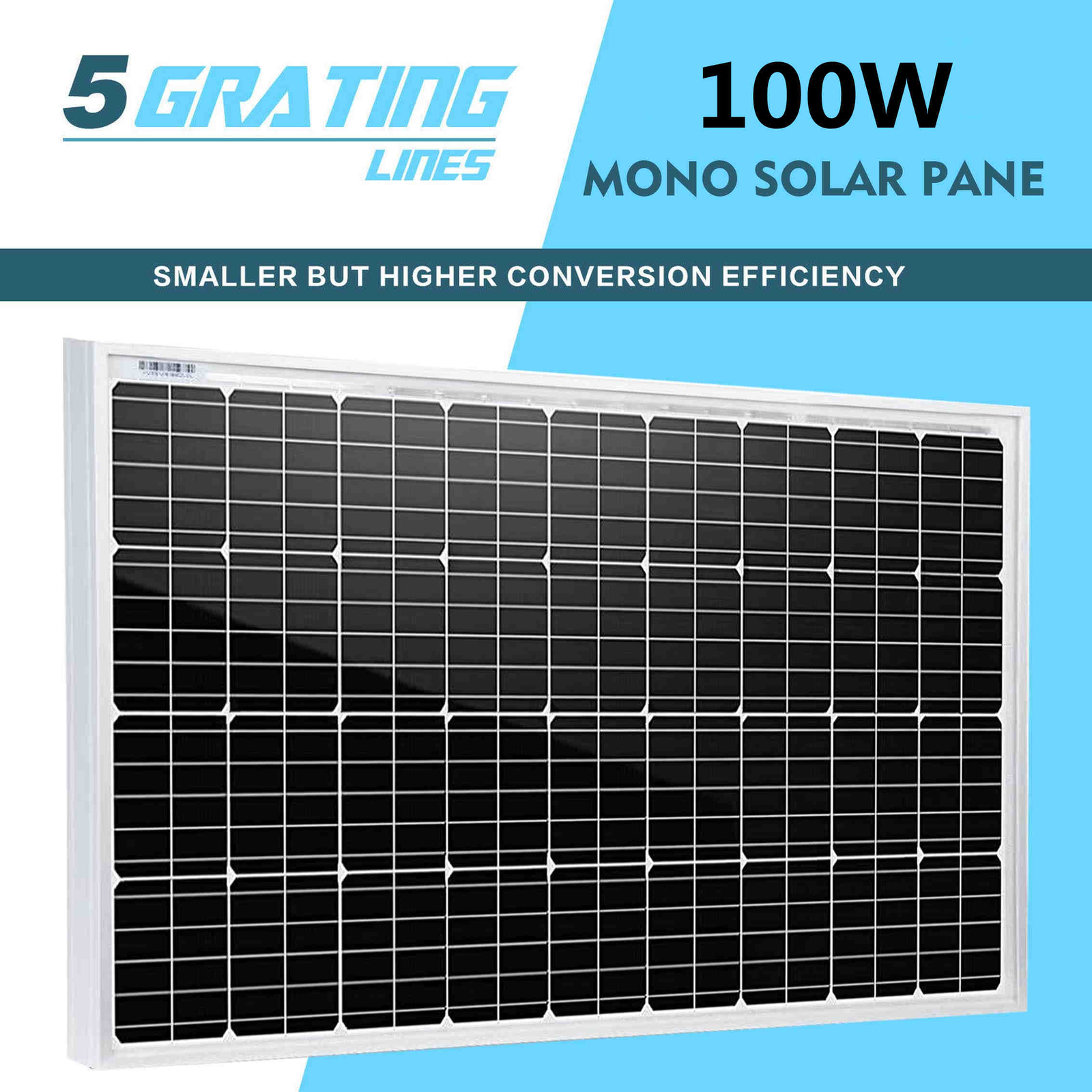 100W Monocrystalline Solar Panel 12V High Efficiency For Battery RV Roof Home US