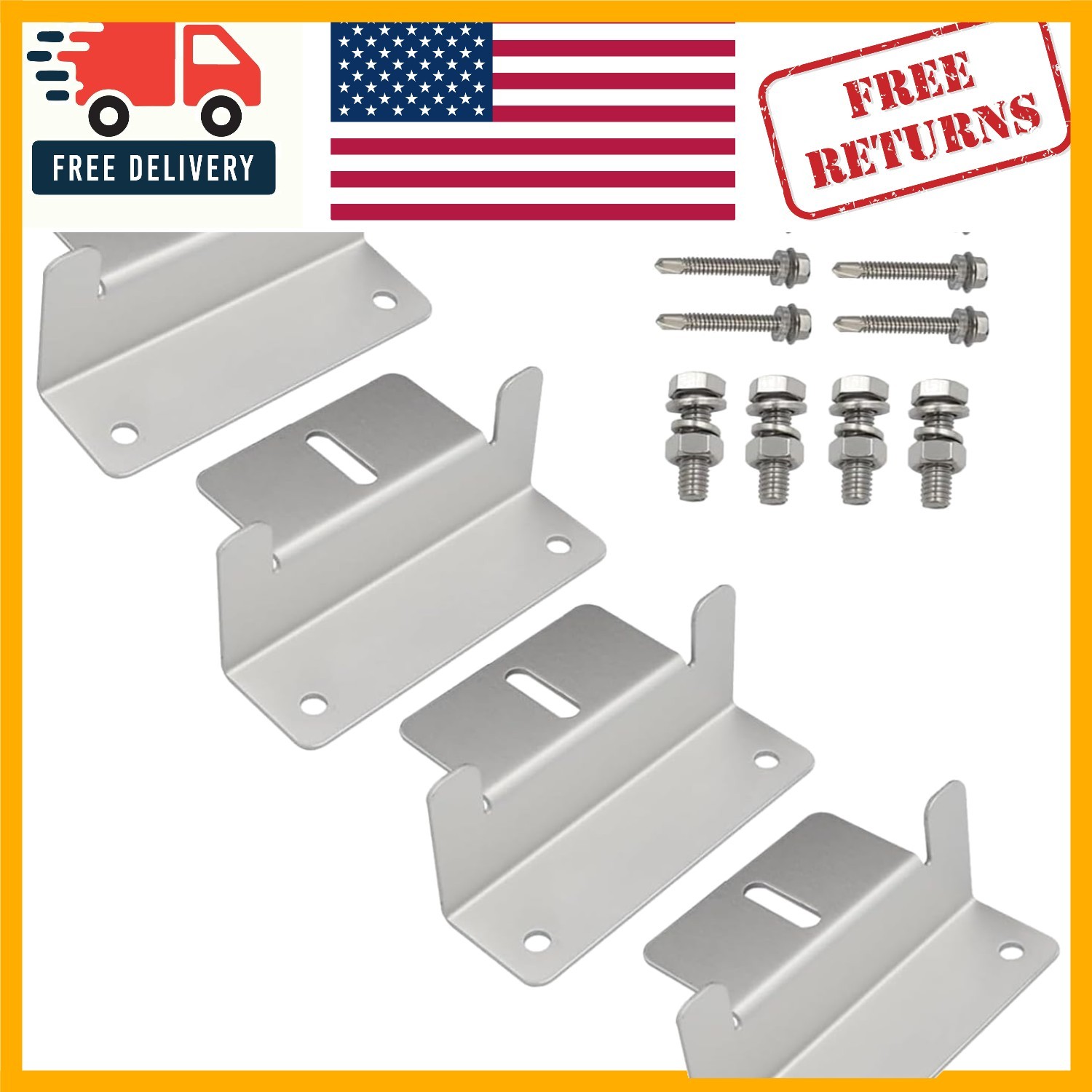 Durable Rust-Resistant Z Bracket Mounts for RVs, Trailers, and Boats – 4 Pack