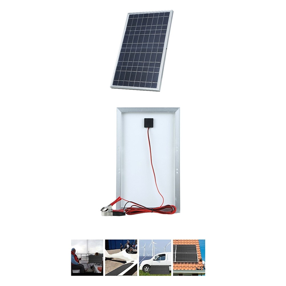 12V Solar Panel Kit Complete 30W Portable Outdoor Rechargeable Solar Cell4417
