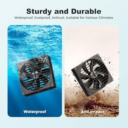 7.1″ Solar Greenhouse Fan 2 Pack, 25W x 2 Large Solar Powered Intake and Exha…