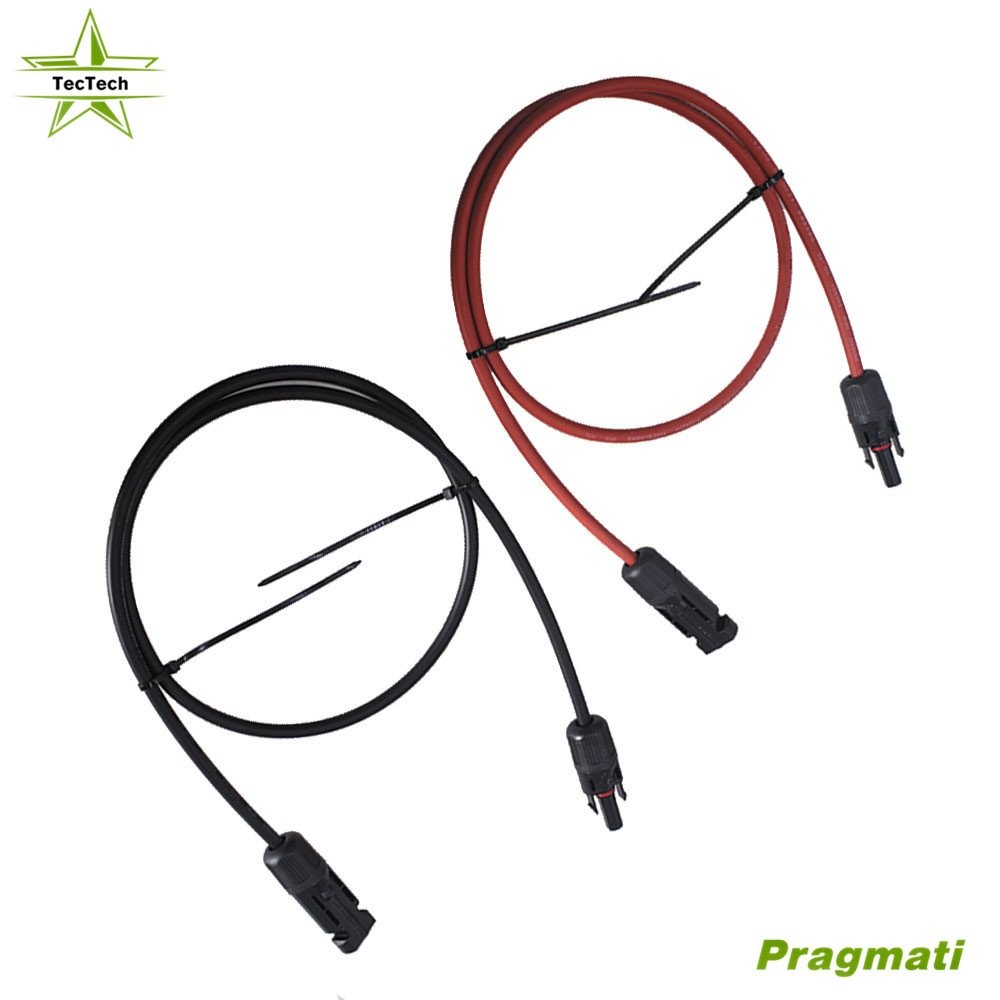 10/12 AWG 1 Pair Black + Red Solar Panel Extension Cable Wire Connector