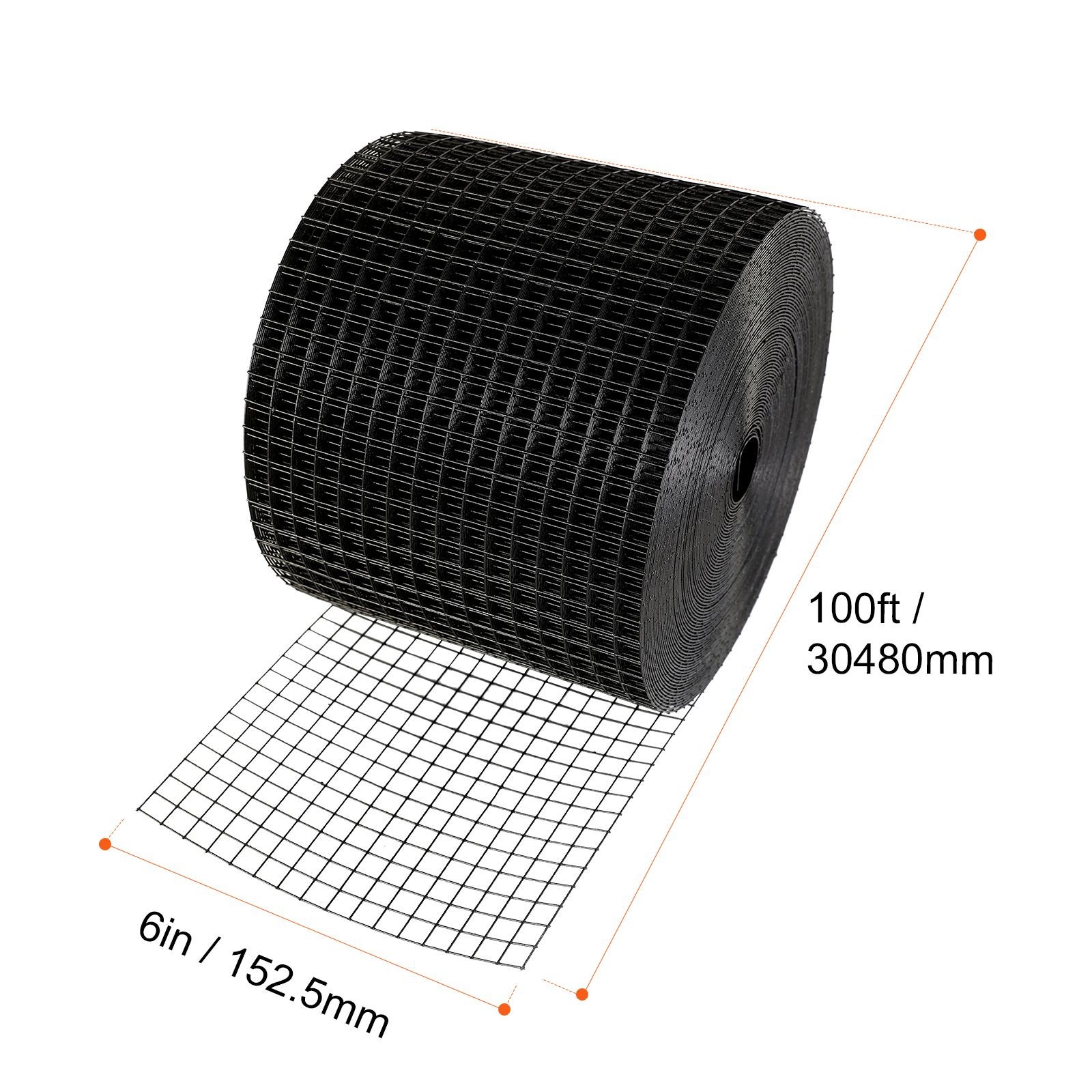 6″x100ft Solar Panel Bird Wire Mesh, PVC-Coated 0.7mm Galvanized Steel
