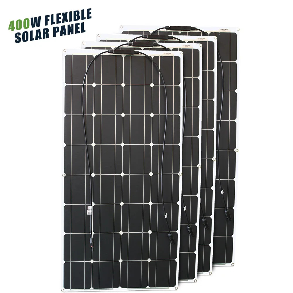 ASUNERGE Flexible Solar Panel 100W-600W Monocrystalline Waterproof 12V for RV
