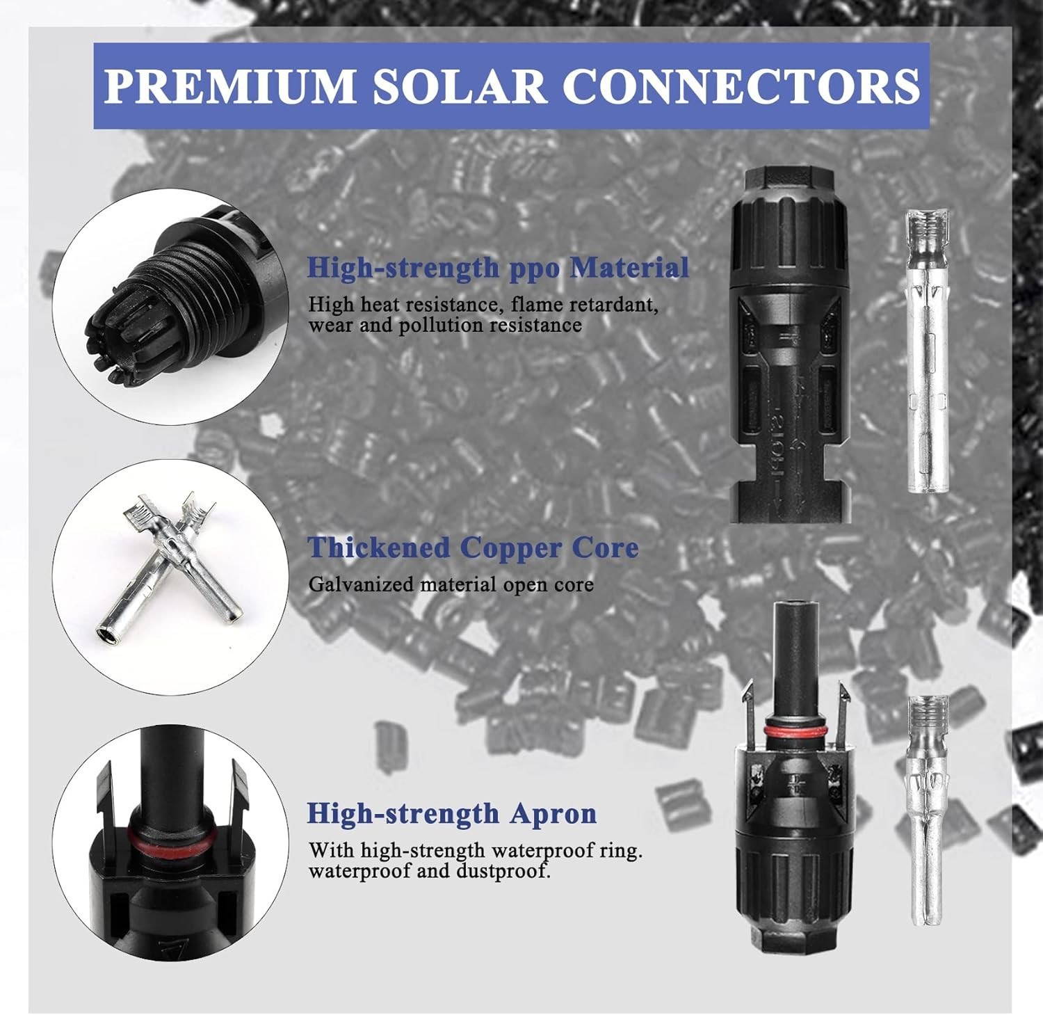 Complete 22 PCS Solar Panel Connector Kit with 10AWG Compatibility & Accessories
