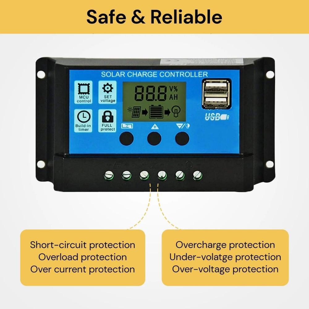 Lightweight 150W 300W Solar System Panel Kits 30A PWM MPPT Charge Controller