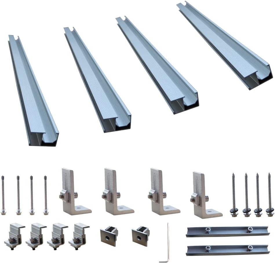 Durable Aluminum Solar Panel Mounting Bracket Kit for Sloped Roofs – 76cm Length